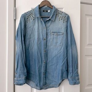 BDG Denim & Gold Studded Button Down